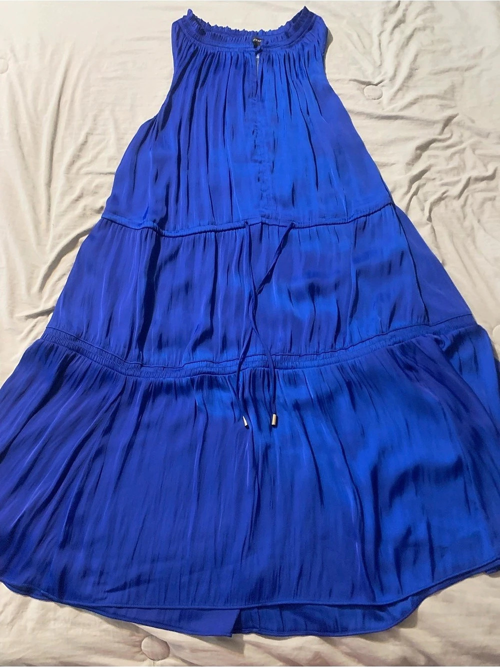 Lane Bryant Halter Tie-Neck Tiered Maxi Dress Blue Size 20 NWT
